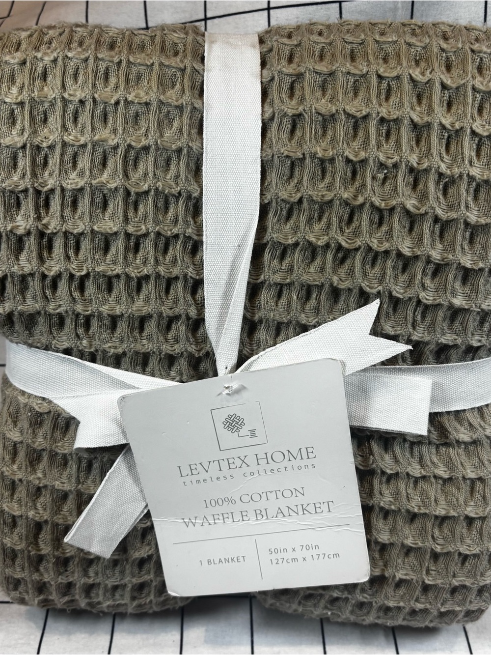 Levtex Waffle Cotton Blanket - Taupe